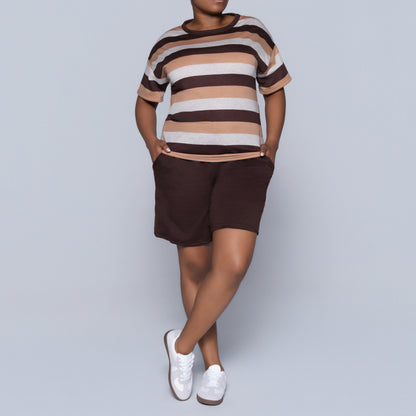 Striped Shorts And Top Set
