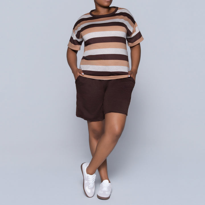 Striped Shorts And Top Set