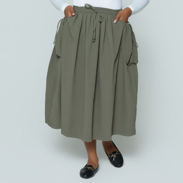 Olive Cargo Teslon Pocket Edit Skirt