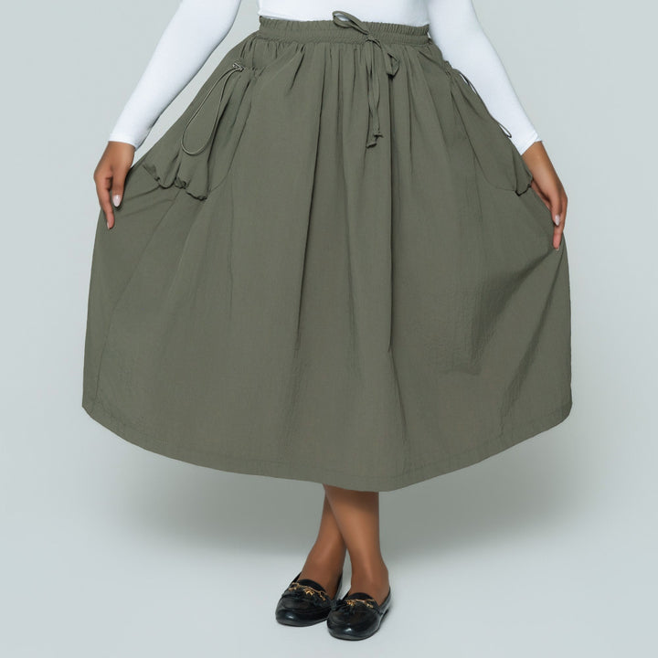 Olive Cargo Teslon Pocket Edit Skirt