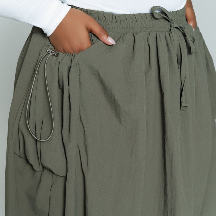 Olive Cargo Teslon Pocket Edit Skirt