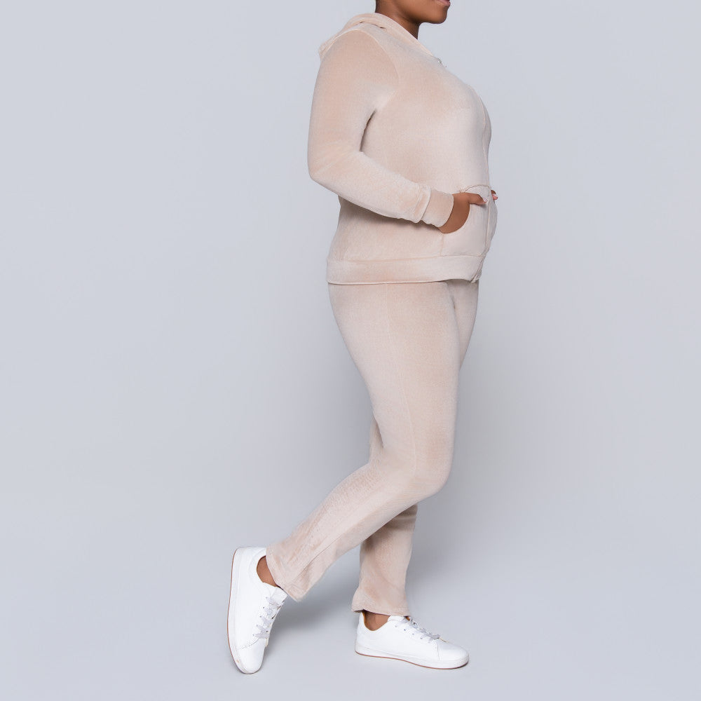 Stone  Supersoft Velour Hooded Tracksuit Set