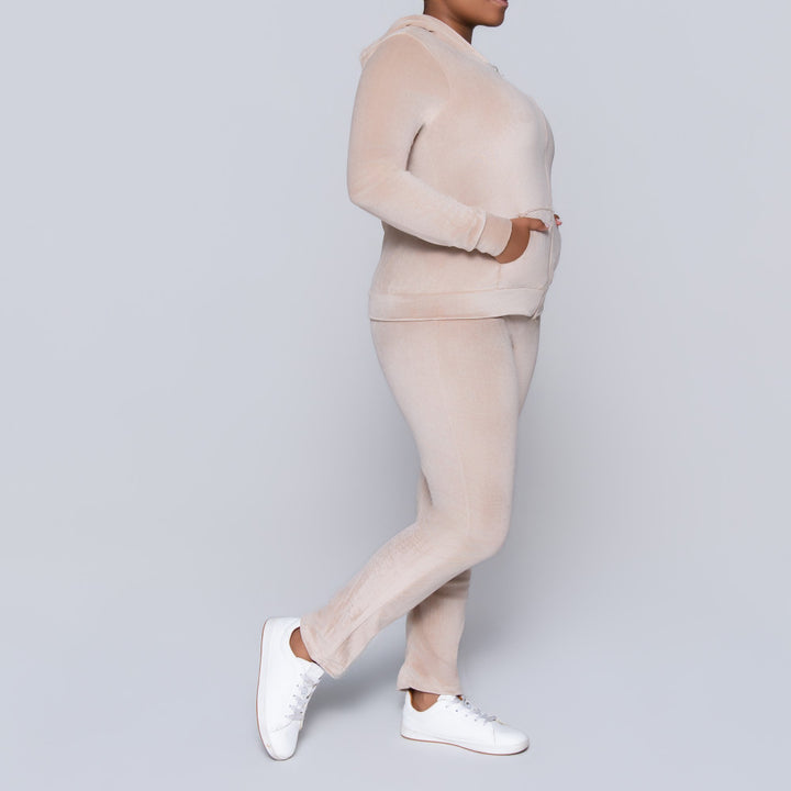 Stone  Supersoft Velour Hooded Tracksuit Set