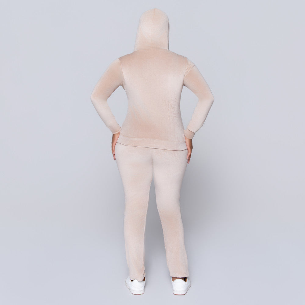 Stone  Supersoft Velour Hooded Tracksuit Set