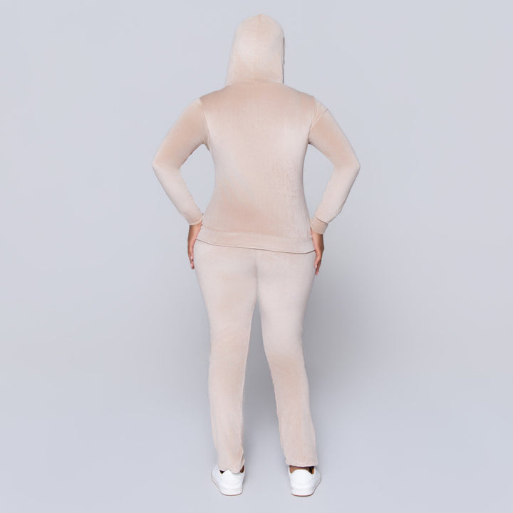 Stone  Supersoft Velour Hooded Tracksuit Set