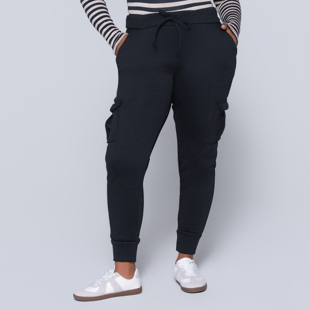 Black Pocket Edit Cargo Joggers
