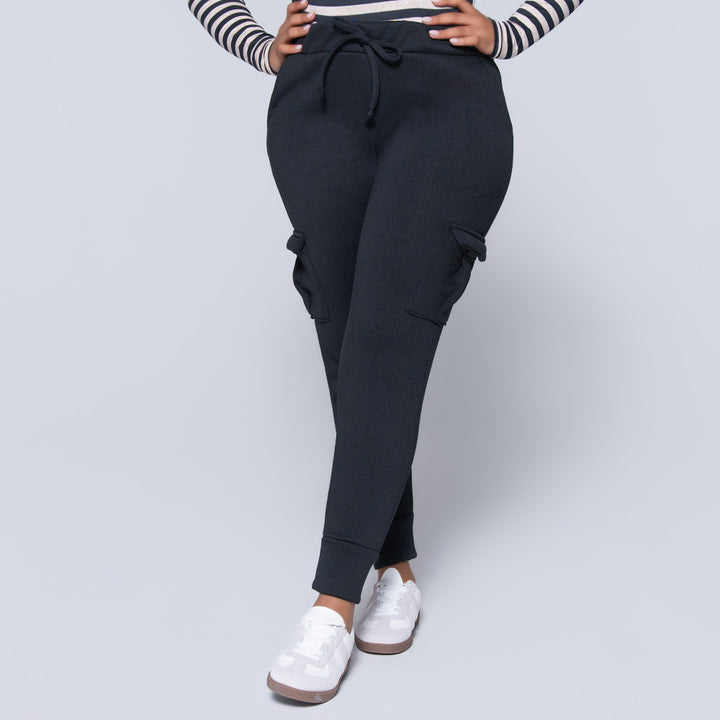 Black Pocket Edit Cargo Joggers