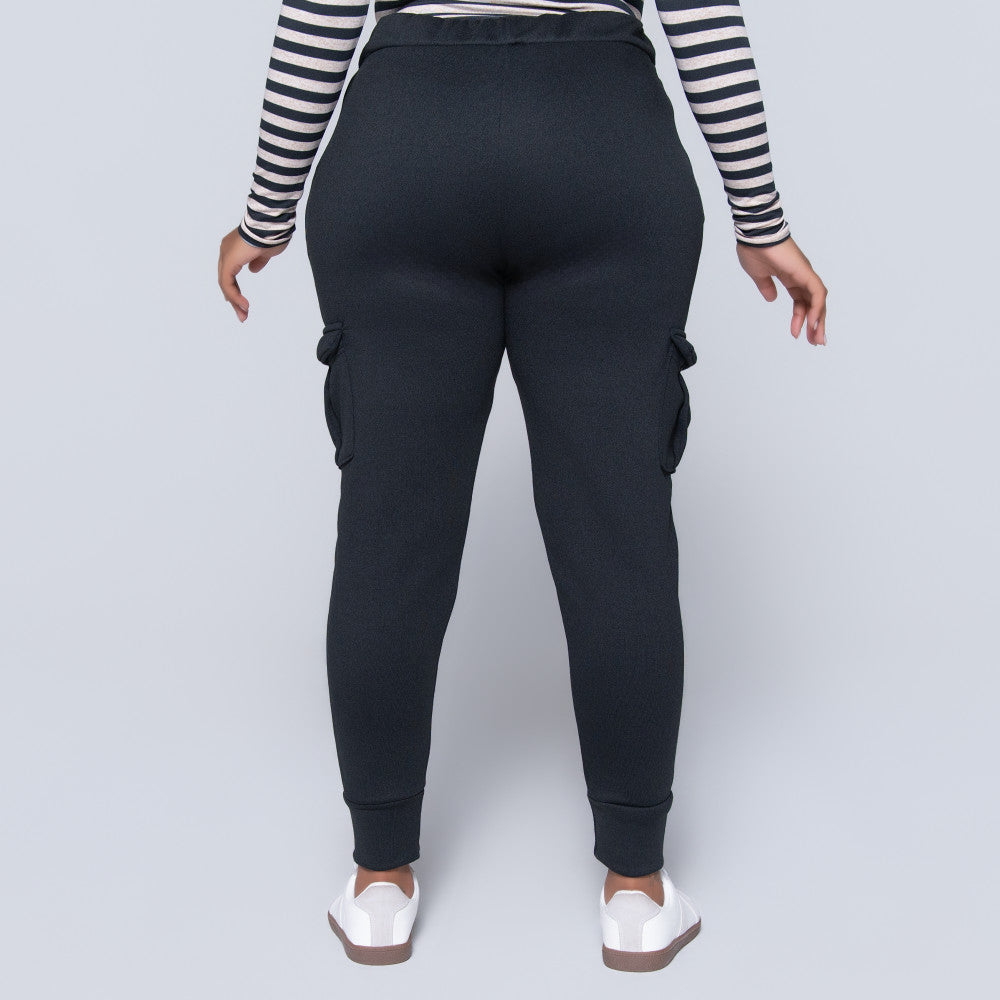 Black Pocket Edit Cargo Joggers