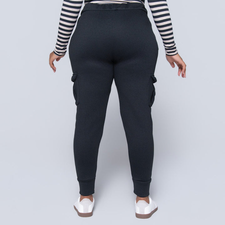 Black Pocket Edit Cargo Joggers