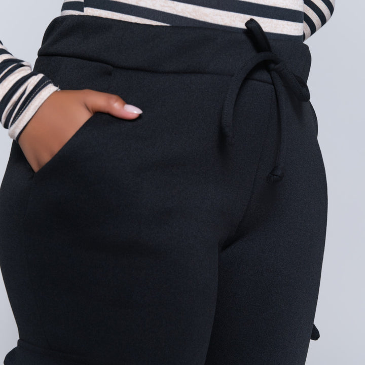 Black Pocket Edit Cargo Joggers