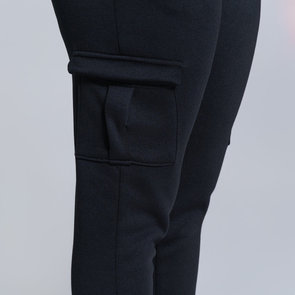 Black Pocket Edit Cargo Joggers