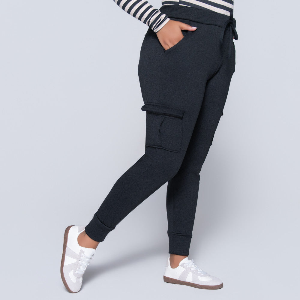 Black Pocket Edit Cargo Joggers