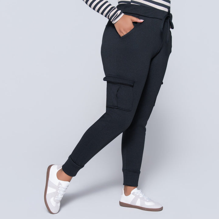 Black Pocket Edit Cargo Joggers