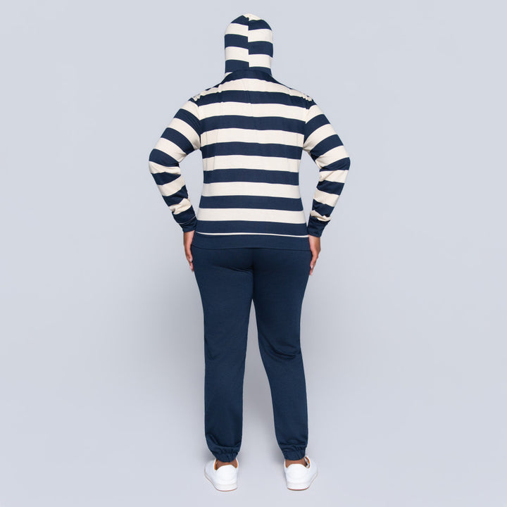 Navy Striped Track Top