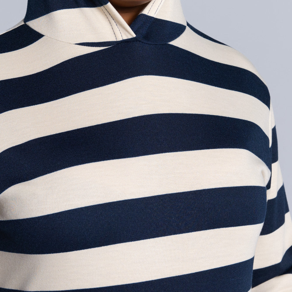 Navy Striped Track Top