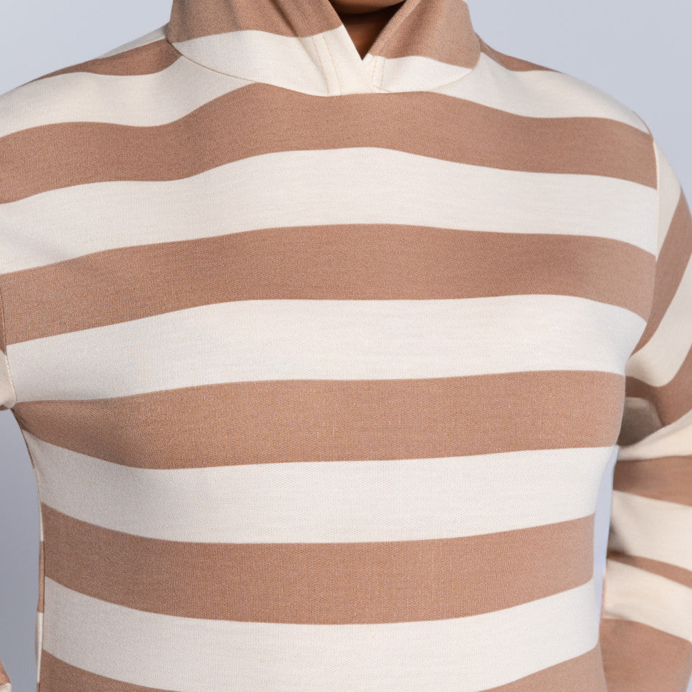Taupe Striped Track Top