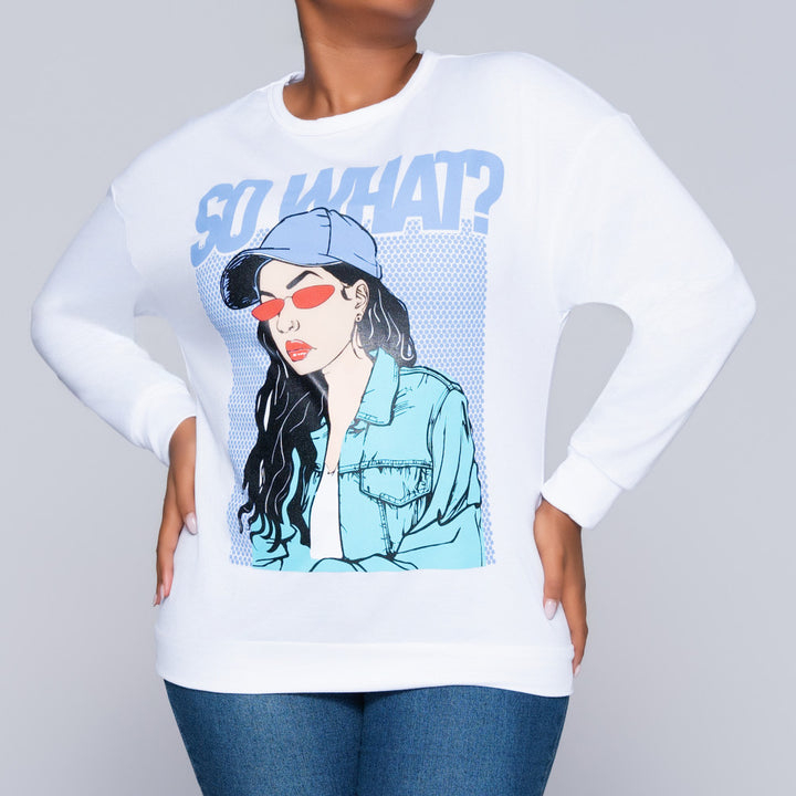 White Face Print Top