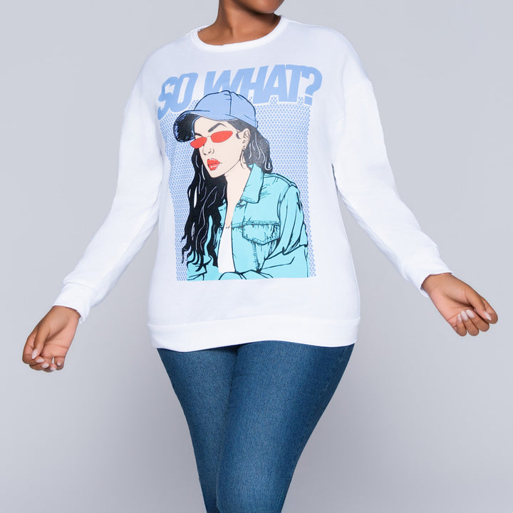 White Face Print Top