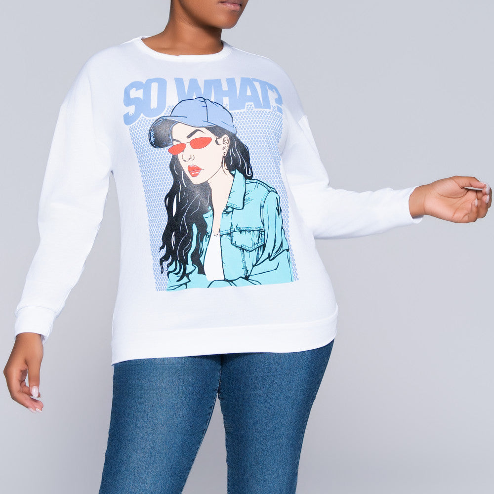 White Face Print Top