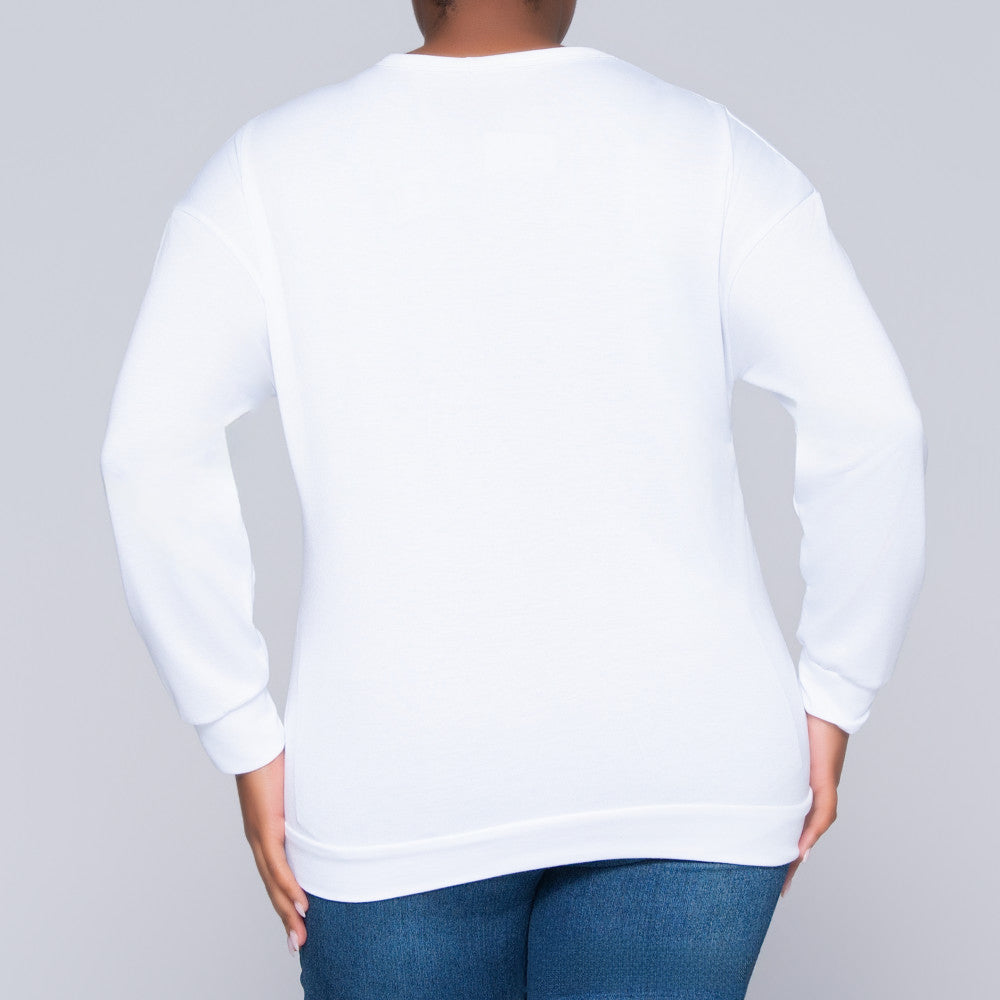 White Face Print Top