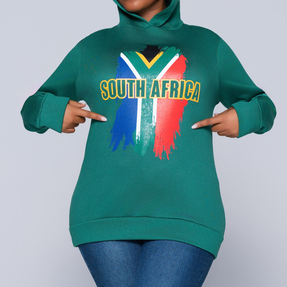 Supporter Merchandise Printed Hooded Green Jacket