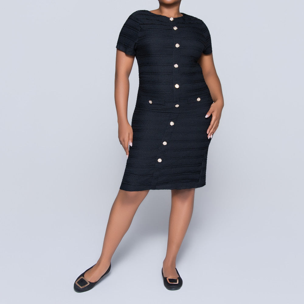 その他ドレス FRONT BUTTON LACE ONEPIECE DRESS Black Frill Edit Lace Dress – Fashion World ZA
