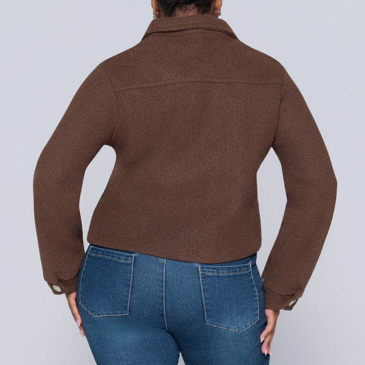 Chocolate Long Sleeve Melton Jacket