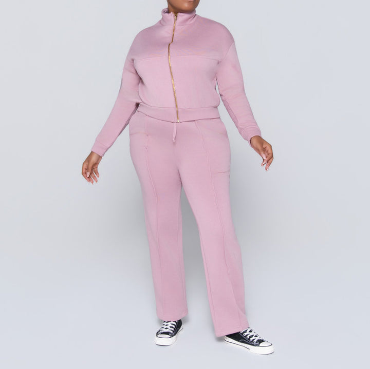 Mauve Zipper Track Top