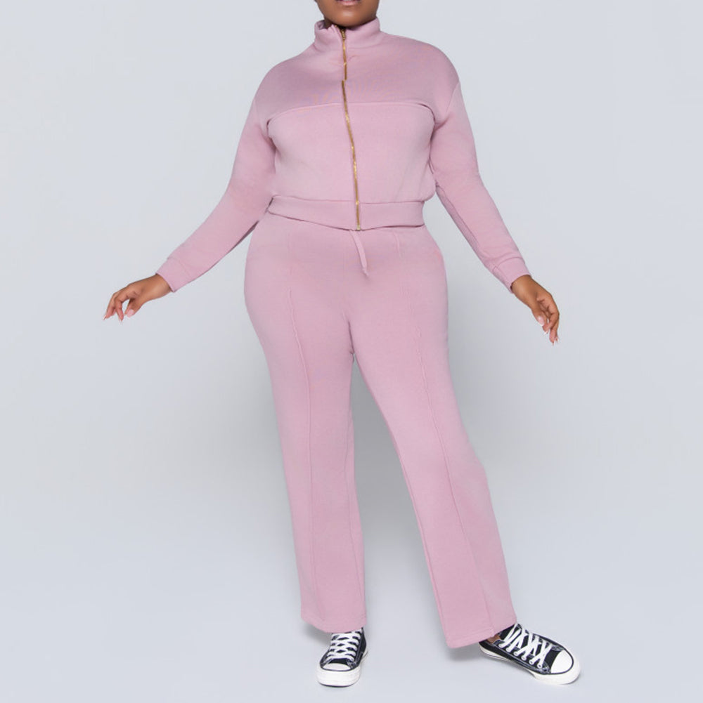 Mauve Zipper Track Top