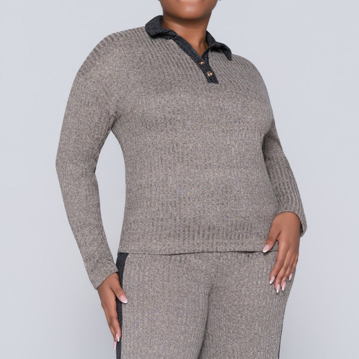 Long Sleeve Melange Top