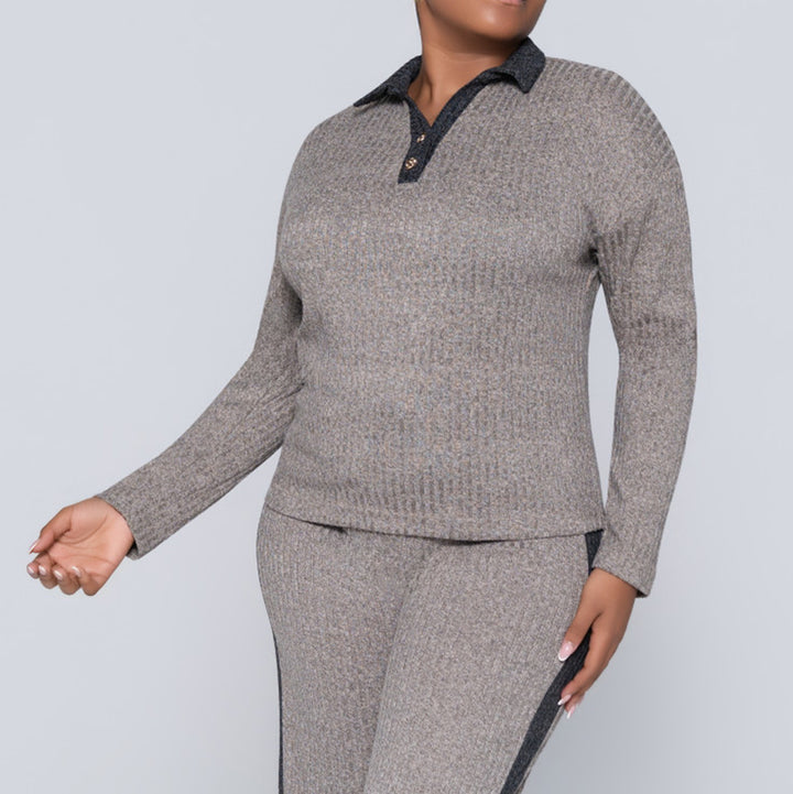 Long Sleeve Melange Top