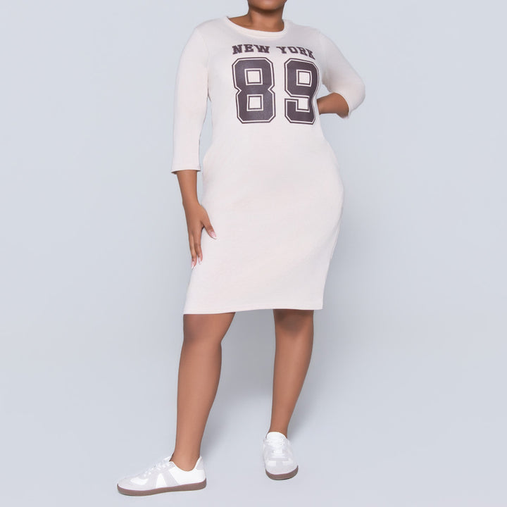 Stone Front Print Dress