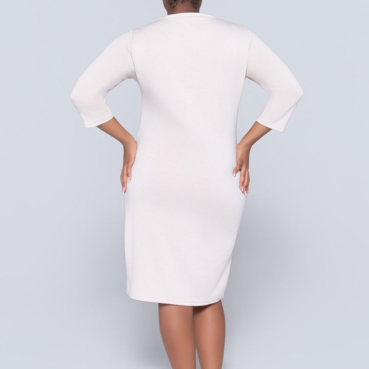 Stone Front Print Dress