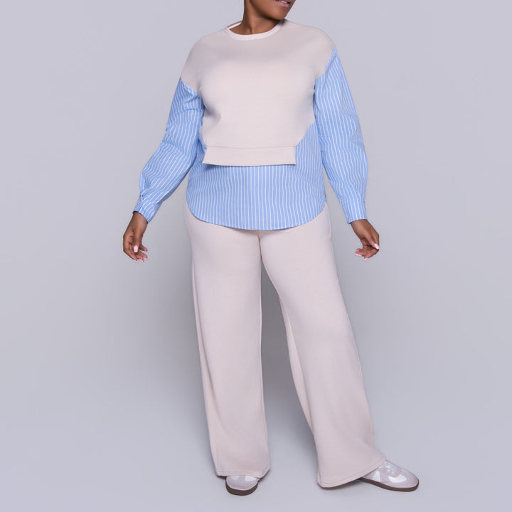 Striped Pants And Top Modal Scuba Pants