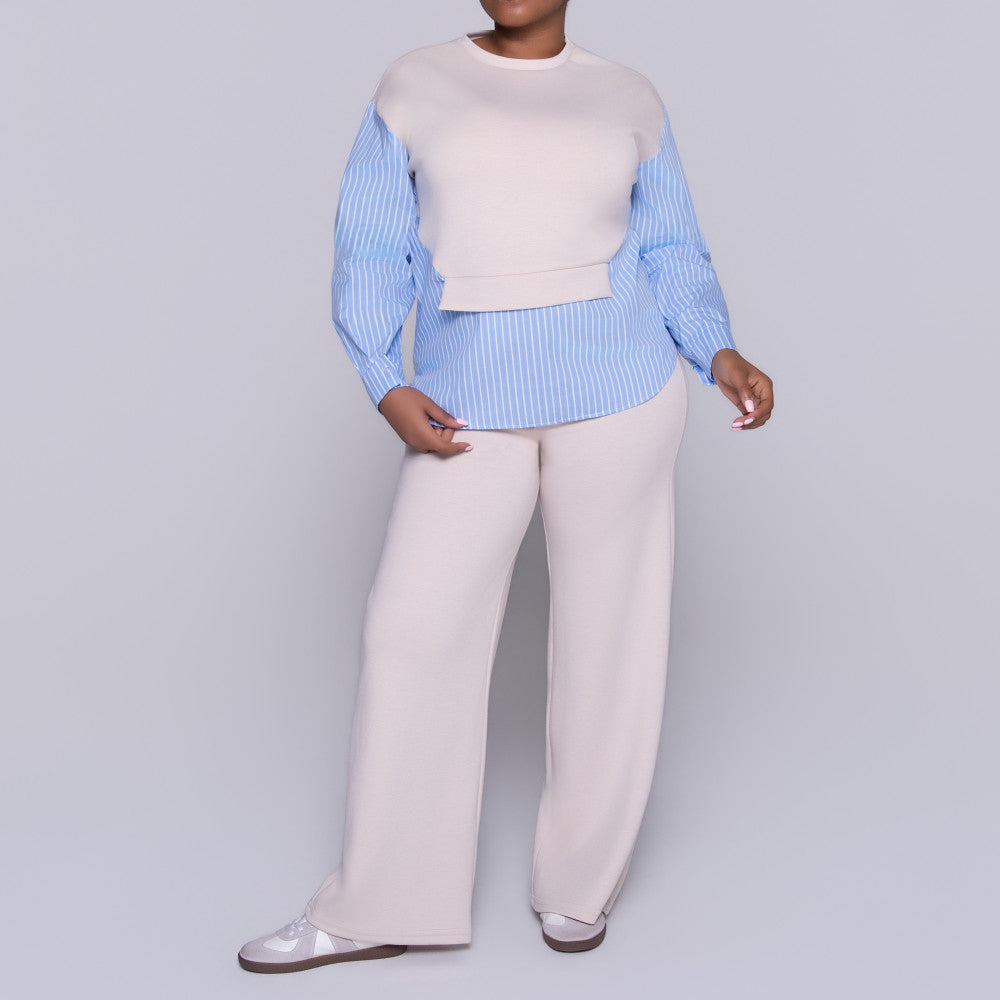 Striped Pants And Top Modal Scuba Pants