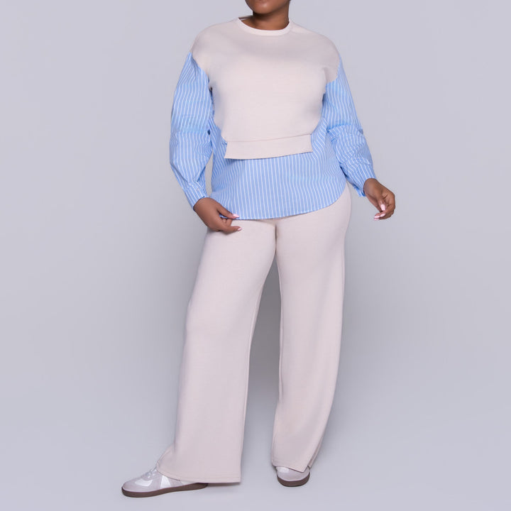 Striped Pants And Top Modal Scuba Pants