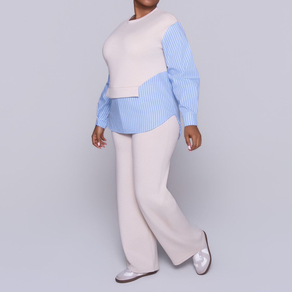 Striped Pants And Top Modal Scuba Pants