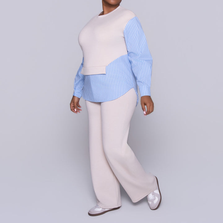 Striped Pants And Top Modal Scuba Pants