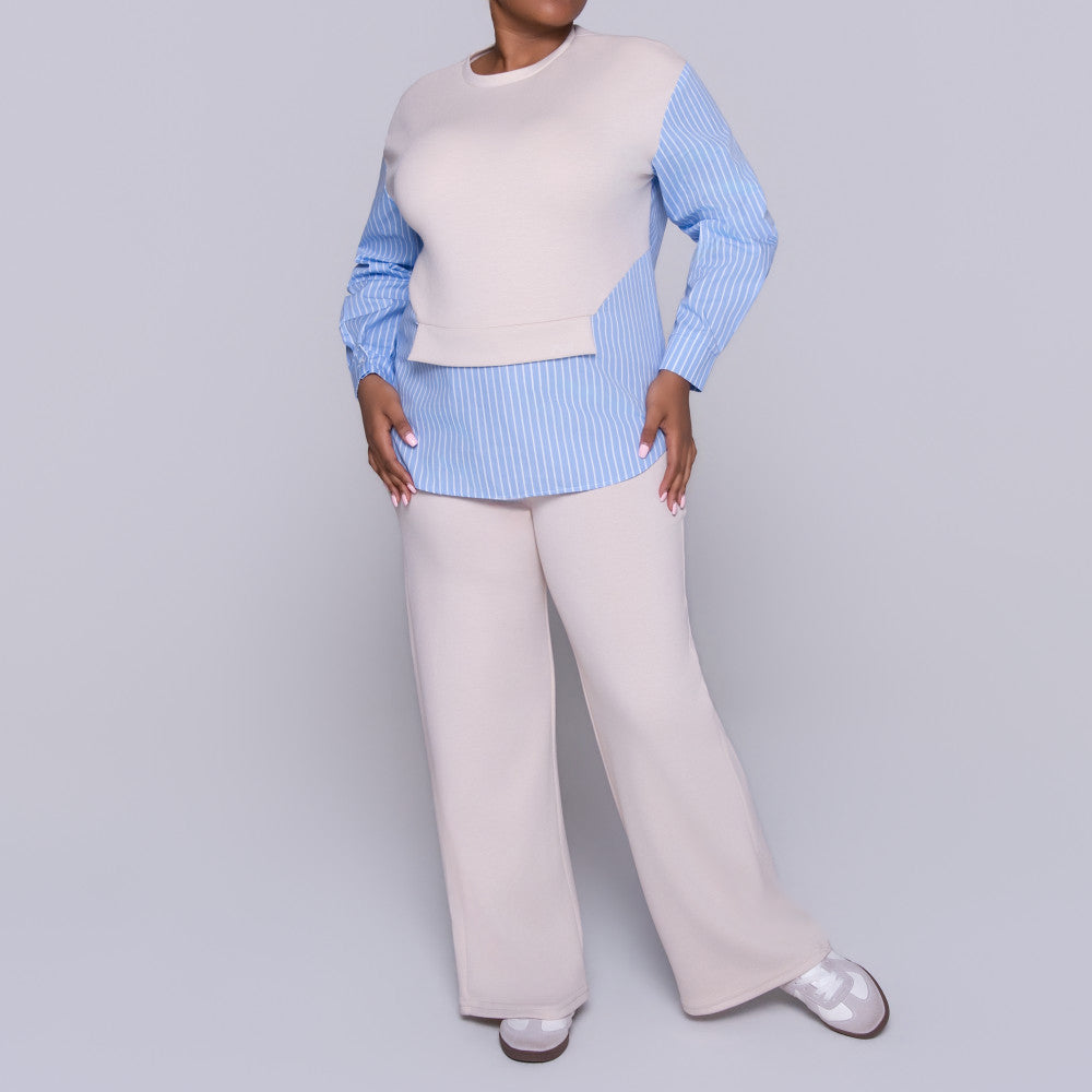 Striped Pants And Top Modal Scuba Pants