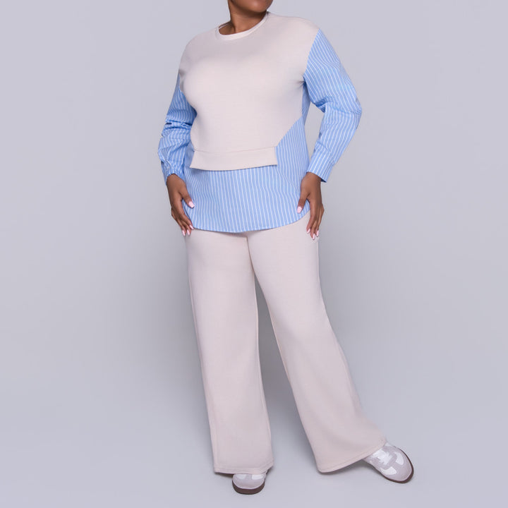 Striped Pants And Top Modal Scuba Pants