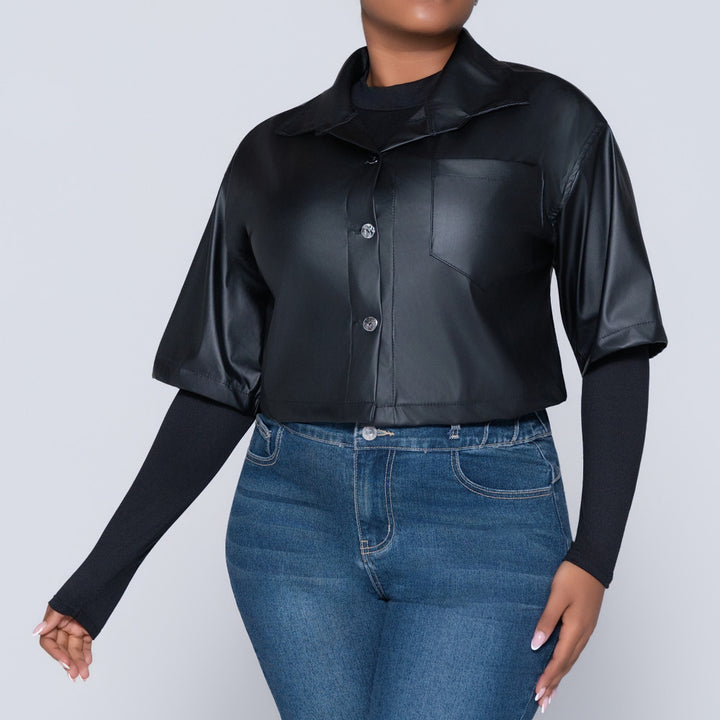Black Pleather Top