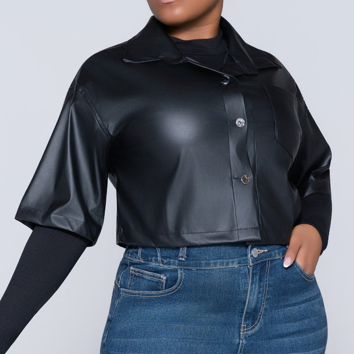 Black Pleather Top