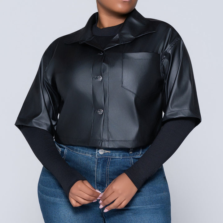 Black Pleather Top