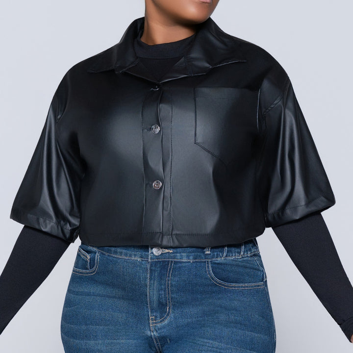 Black Pleather Top