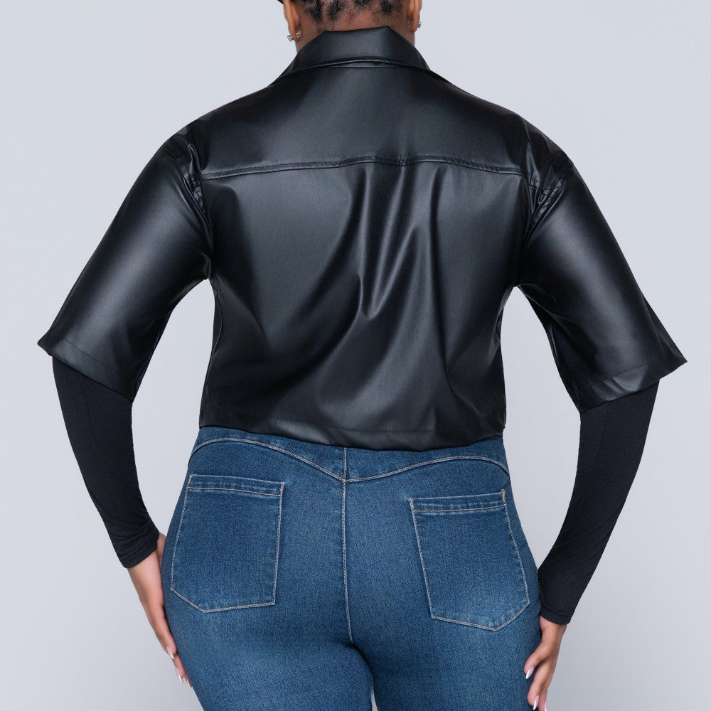 Black Pleather Top