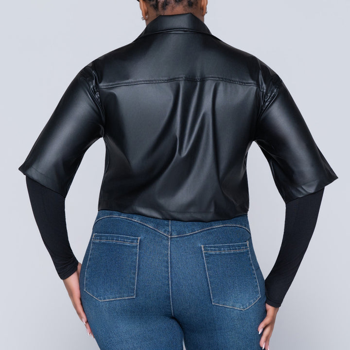Black Pleather Top
