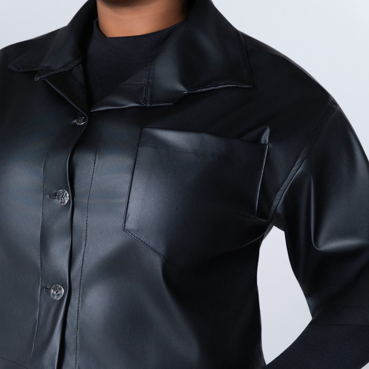 Black Pleather Top