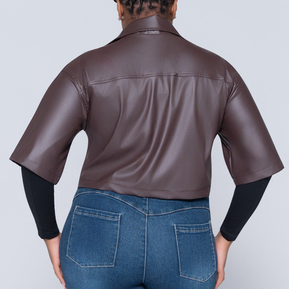 Choc Pleather Top