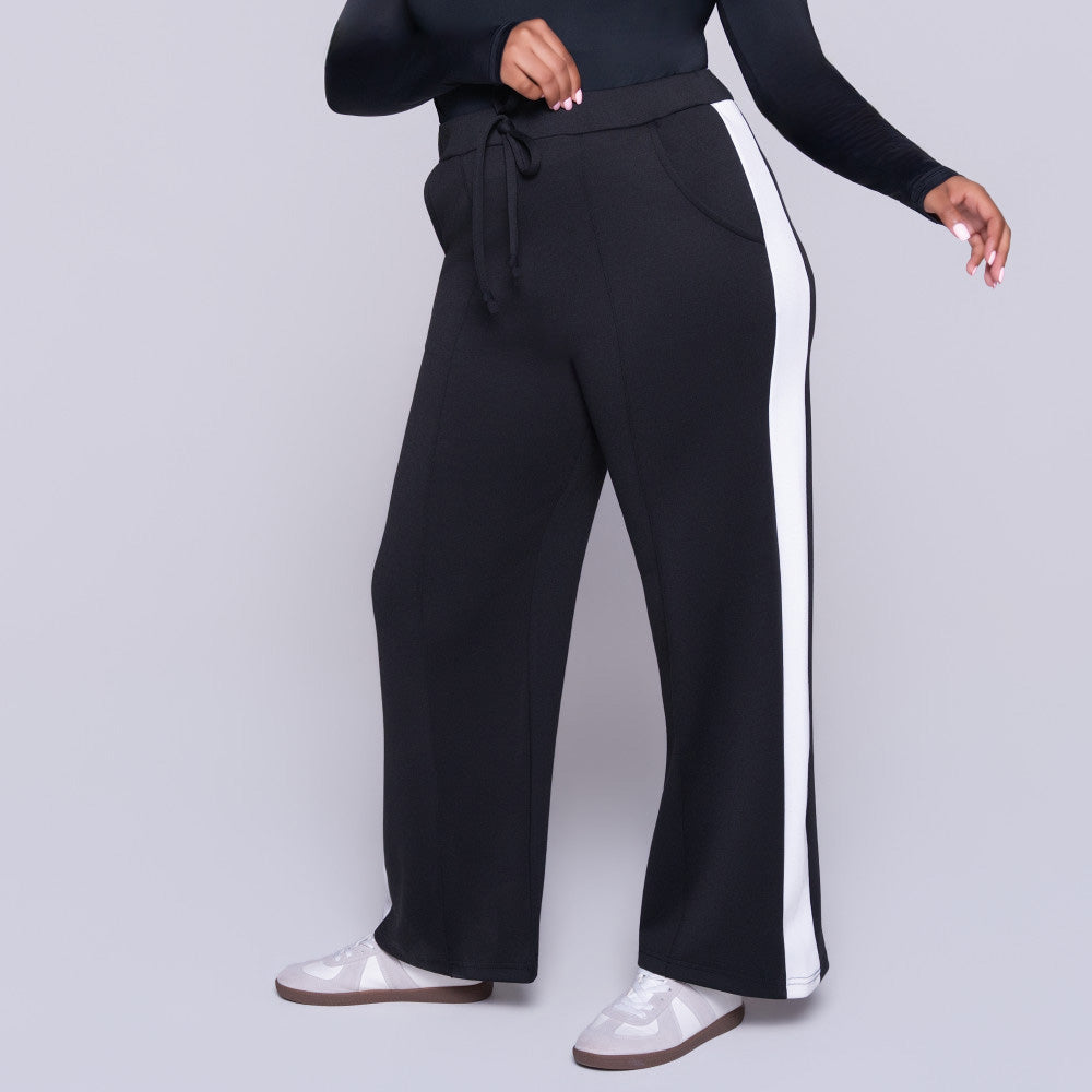 Poly Span Black Modal Track Pants
