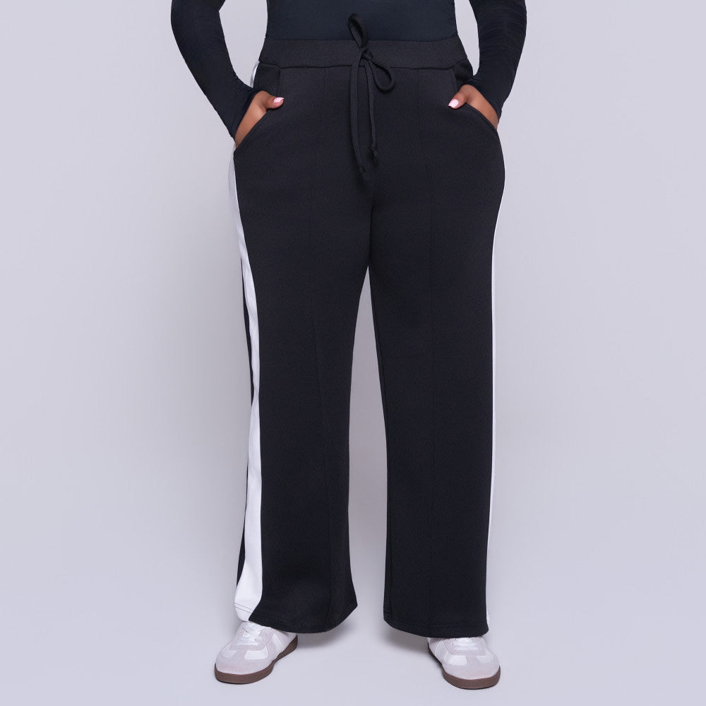 Poly Span Black Modal Track Pants